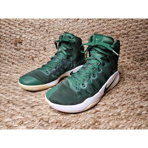 NIKE Zoom Hyperdunk Basketball Sneakers Shoes HI TOP TB Green White 2016 10.5 - Picture 2 of 11